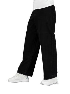 بنطلون جينز أوفرسايز بقصة مستقيمة وخياطة جانبية –...