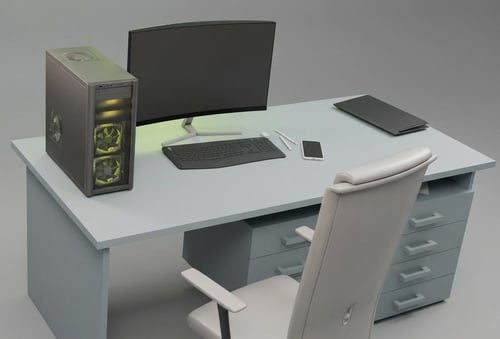 مجسم مكتب عمل/ألعاب متكامل 3D | احترافي وجاهز للمش...