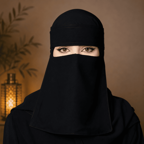 نقاب وسط مطاط مايل