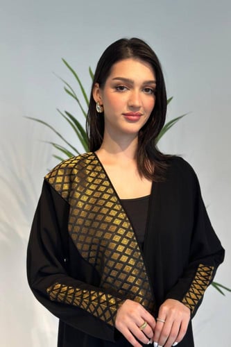 عباية كريب سوداء | قطن هندي