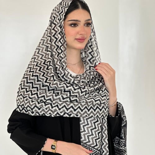 عباية كريب أسود | طرحة بوال هندي