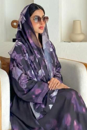 طرحة شيفون طباعة أزهار