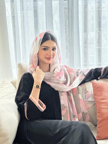 عباية لينن أسود | طرحة بوال