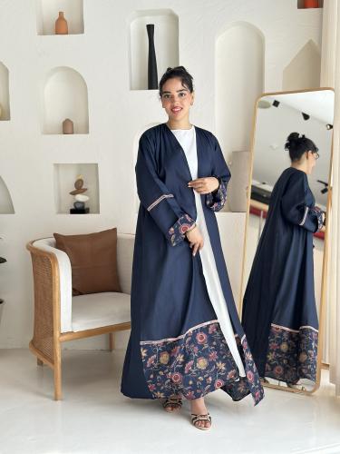 عباية لنن كحلي | طرحة بوال هندي