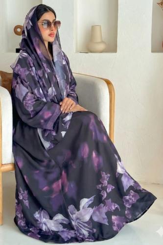 طرحة شيفون طباعة أزهار