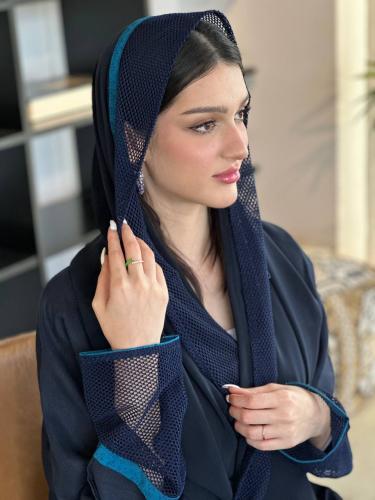 عباية لينن طبيعي كحلي | تل
