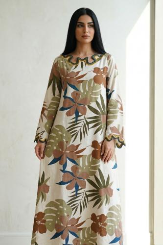 جلابية لينن مطرز