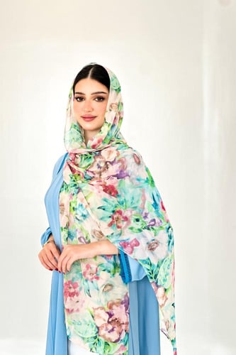 عباية كريب سماوي | تصميم عصري