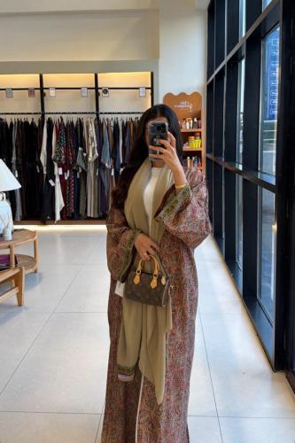 عباية حرير هندي مشجر