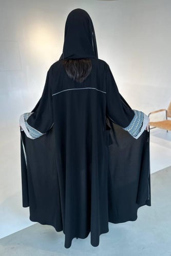 عباية كريب اسود | قطن هندي