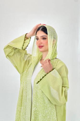 Green Indian cotton abaya