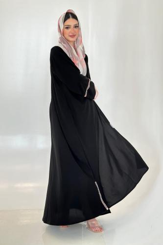 Linen Abaya Black | Bawal headscarf