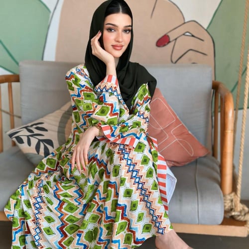 عباية قطن مشجر | كيمونو