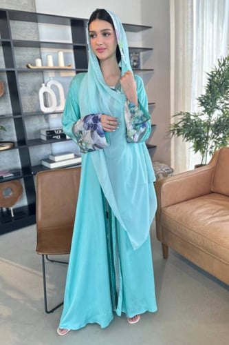 عباية قطن رايون | أكمام حرير