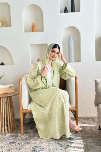 عباية قطن هندي اخضر