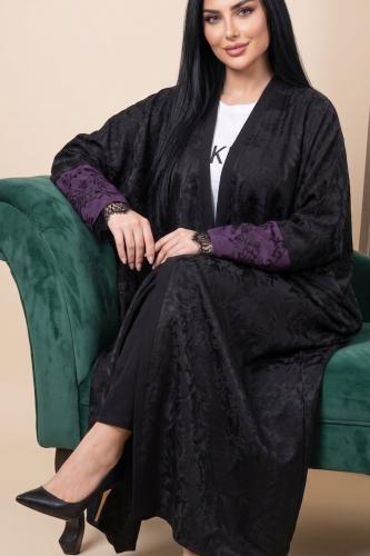عباية كريب جاكار | أسود.