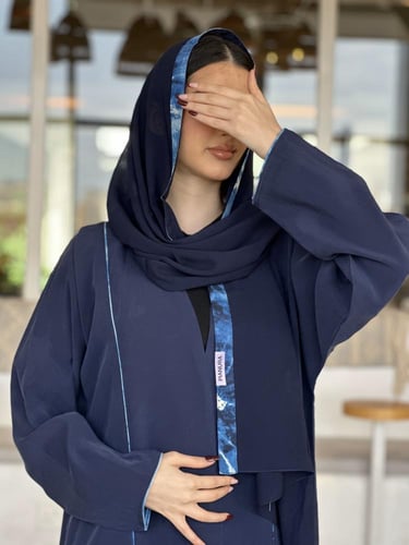 عباية كريب مغسول كحلي | قطن