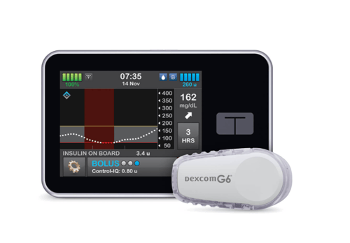 مضخة الأنسولين Tandem t:slim X2 بتقنية Basal-IQ