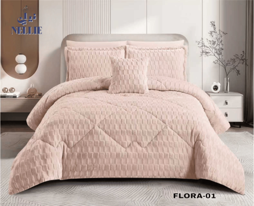 Flora Royal Fur double bed cover set | Flora Royal...