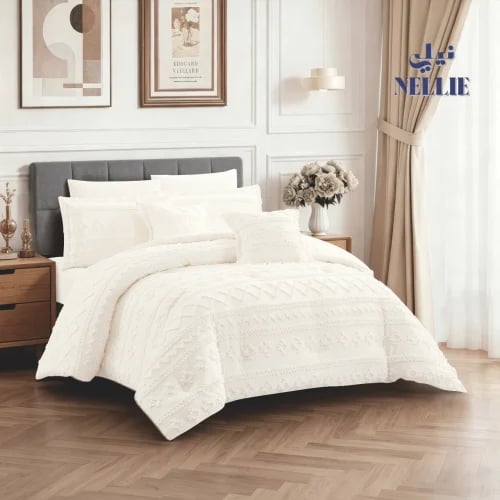 Bohemian summer bedspread | luxurious microfiber for two and one and a half people, cream color