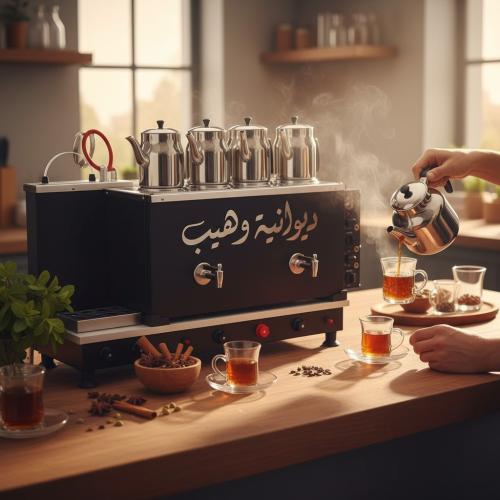 سماور ماكينة الشاي البخاري والقهوة الستانلس ستيل ذ...