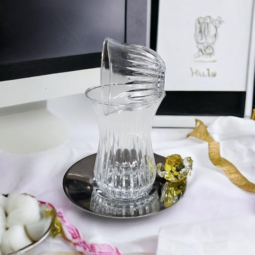 طقم بيالات شاي زجاج كريستالي مع فناجين قهوة عربية...