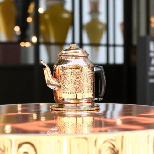 ابريق شاي نحاسي عالي الجودة حراري ذو مقبض بلاستيكي...