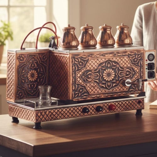 سماور ماكينة الشاي البخاري والقهوة النحاسي الأصلي...