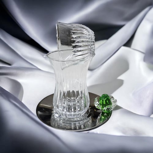 طقم بيالات شاي زجاج كريستالي مع فناجين قهوة عربية...