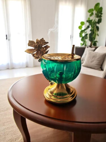 مبخرة تركية فاخرة من الزجاج الملون