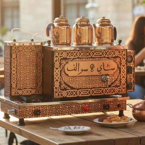 سماور ماكينة الشاي البخاري الشاي والقهوة النحاسي ا...