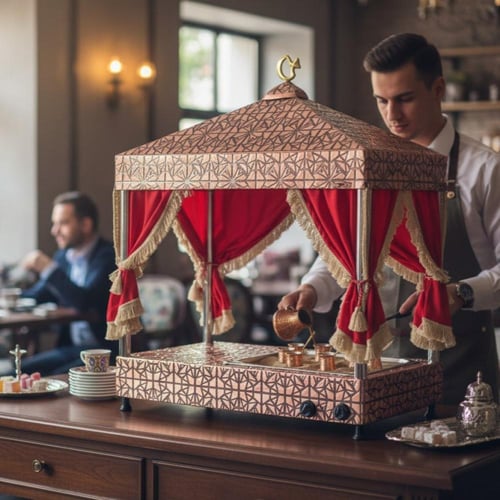 سماور ماكينة الشاي البخاري والقهوة النحاسي الأصلي...