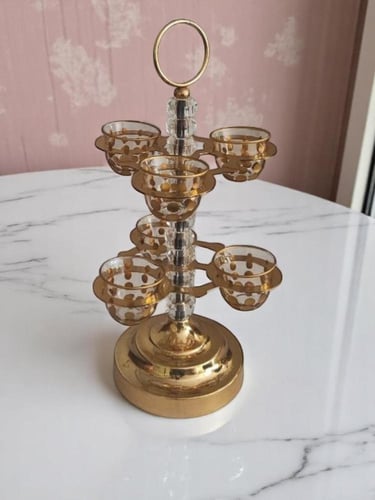 ستاند فناجين القهوة الكريستالي الفاخر