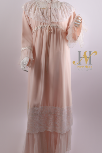 قميص مبطن قطن مع شيفون كويتي.