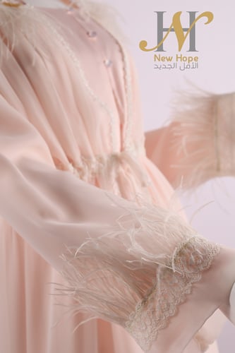 قميص مبطن قطن مع شيفون ريش كويت.