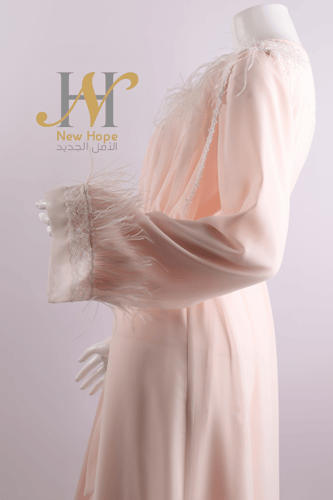 قميص مبطن قطن مع شيفون ريش كويت.