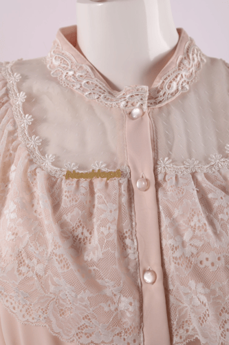 قميص مبطن قطن مع شيفون كويتي.