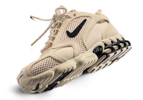 x Stüssy Air Zoom Spiridon Caged Fossil sneakers