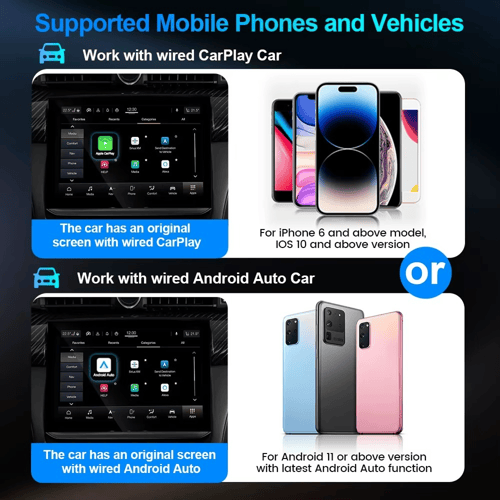 TIMEKNOW جديد 2 In1 CarPlay وAndroid Auto Mini Box...