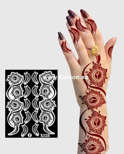 استيكر حناء X128 لليدين -FUNOONALABDA