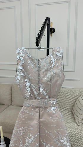 فستان سهرة اطلالة مميزة خامه تل مطرزه بخرز TORK-72...