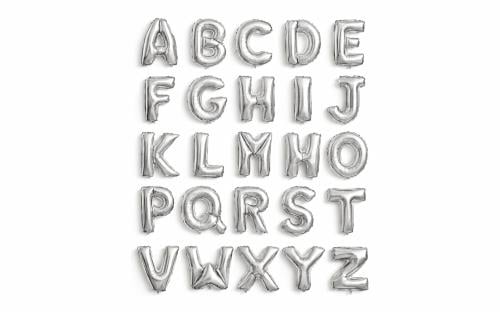 Letter balloons A to Z silver color