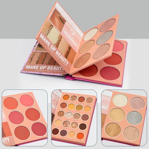 طقم مكياج ميني احمر خدود + ظل عيون + اضاءة 32 لون...