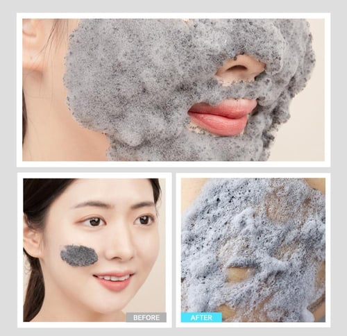 قناع فقاعات كربونية مصنوعة من الصلصال