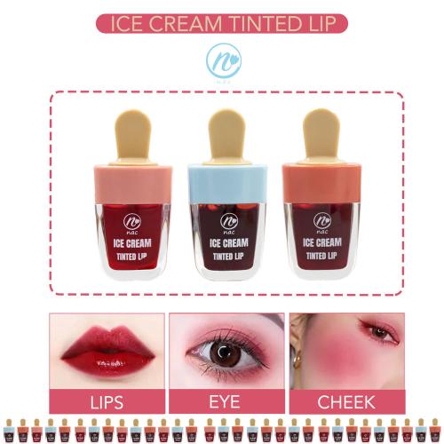 ثلاث نكهات من مورد الشفاة تنت على شكل اي سكريم