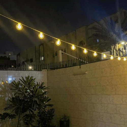 بكج عقد لمبات زينة خارجي اسود 25متر