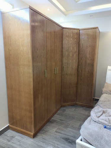 Wooden wardrobe three meters with corner in wood c...