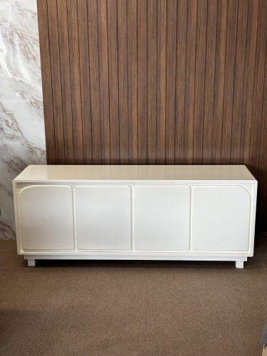 Wooden television cabinet in white color
