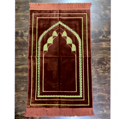 سجادة صلاة تركية بنقش جميل ولون بني (متوسطة السماك...