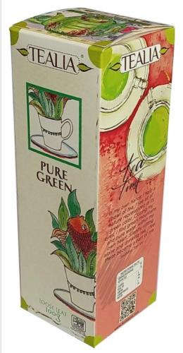 علبة شاي تيليا الأخضر النقي أوراق شاي سائبة (100 ج...